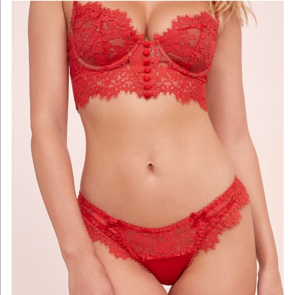 2 PIECE FOR LOVE & LEMONS Faye Lace Underwire Bra & Cheeky or Thong set - Picture 5 of 16